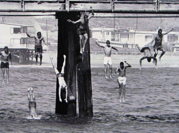 Malibu surfers mugging for Life Magazine in 1962